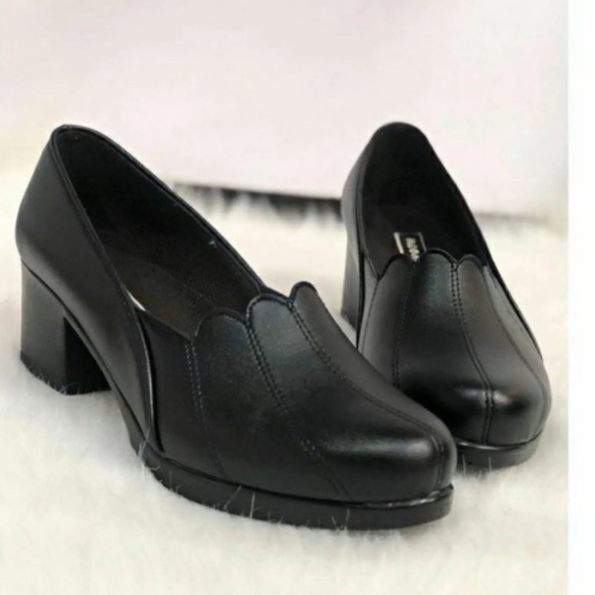 کفش زنانه طبی چرمی پاشنه دار طرح Zara مشکی سایز 37 تا 40