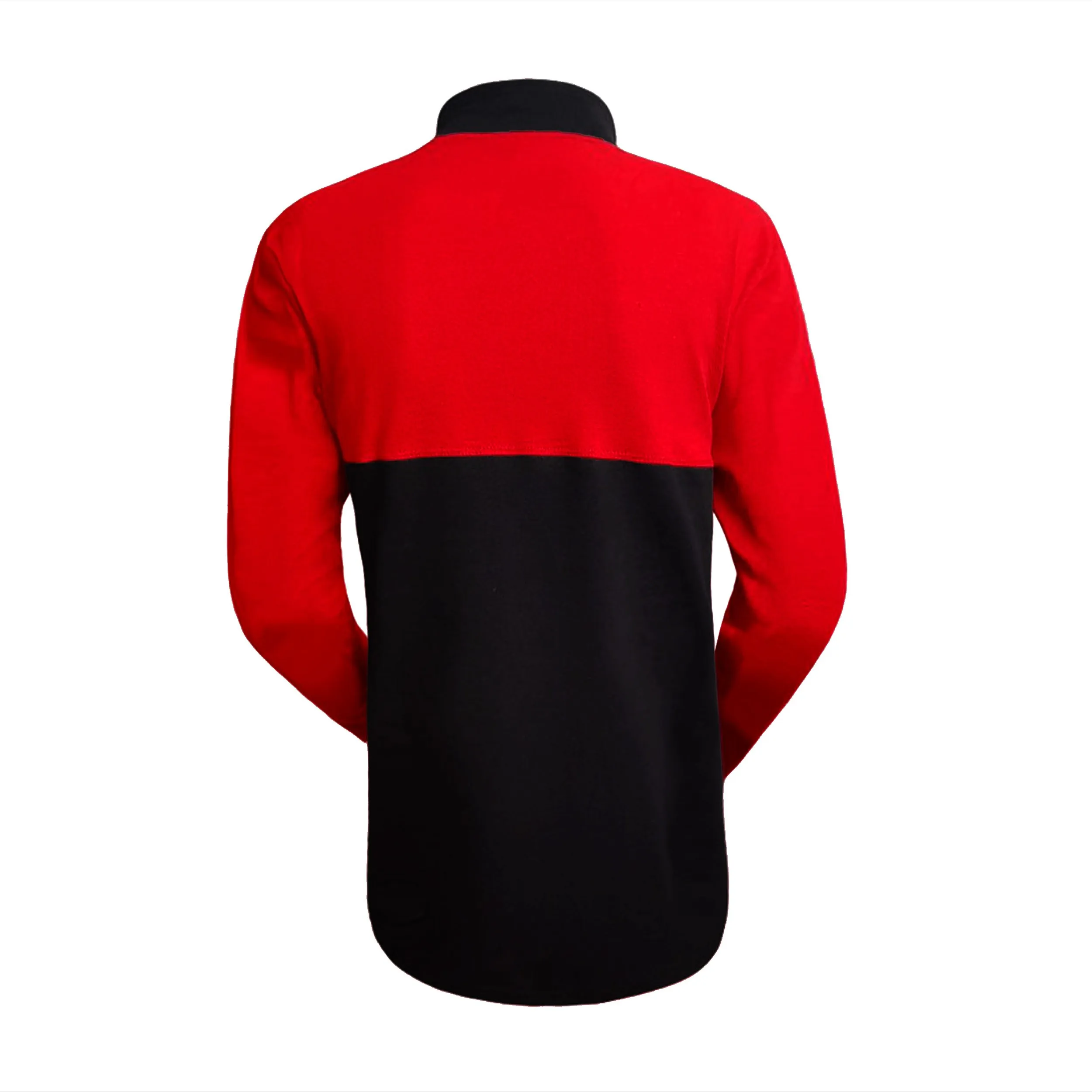 ست تیشرت آستین بلند مردانه طرح پوما مدل F0143 یقه ایستاده جودون قرمز-مشکی سایز L XL XXL
