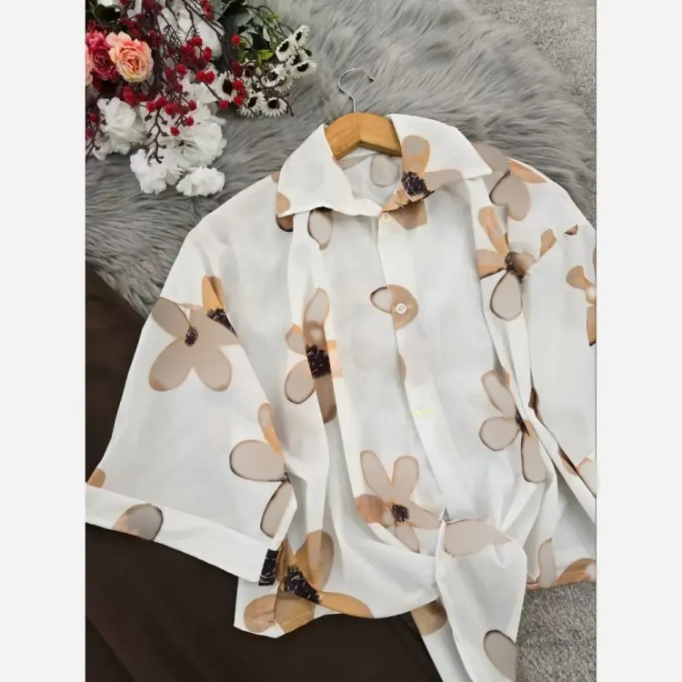 ست شومیز گره ای و دامن همتا فری سایز بوگاتی و لنینت