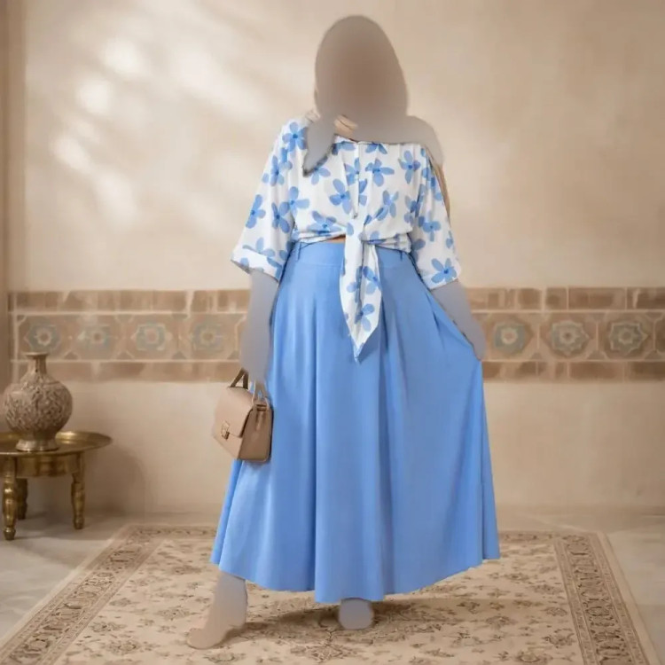 ست شومیز دامن گره ای پینترستی فری سایز