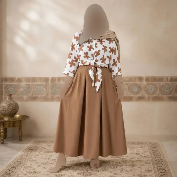 ست شومیز دامن گره ای پینترستی فری سایز