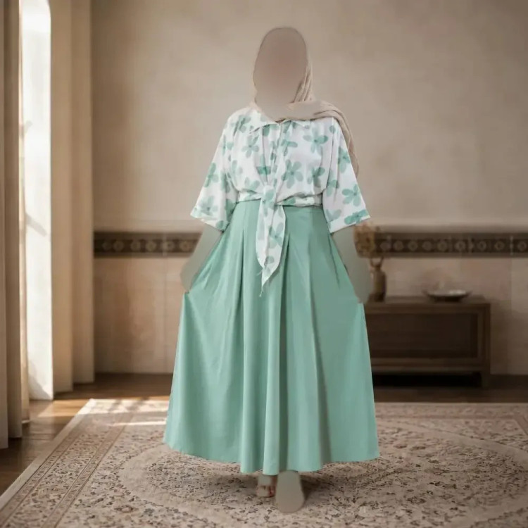 ست شومیز دامن گره ای پینترستی فری سایز