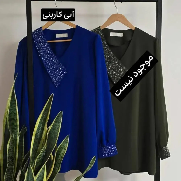شومیز قواره دار آرزو کرپ الیزه درجه یک سایز بزرگ