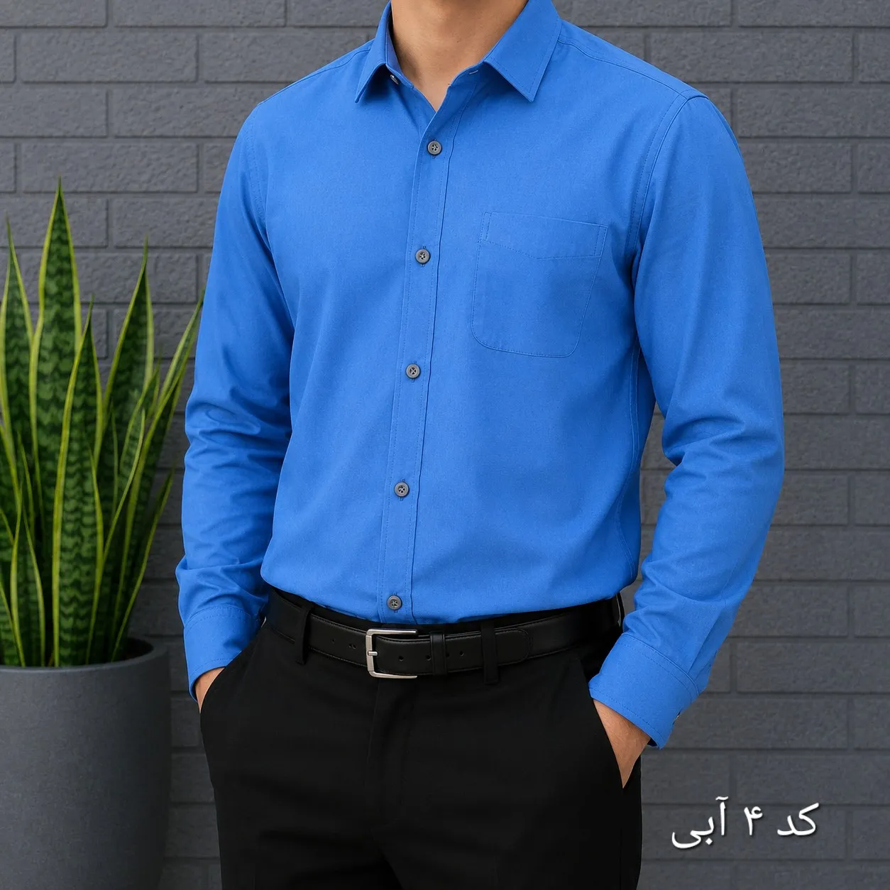 پیراهن آستین بلند مردانه بنگال کشی قواره اندامی رنگ ثابت