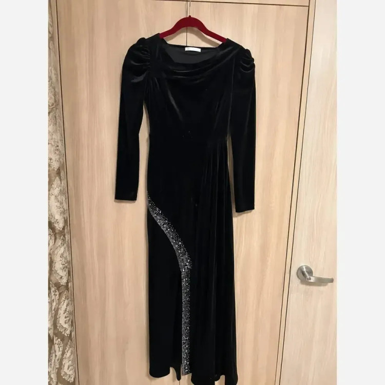 ماکسی لمه وارداتی چاکدار با کمربند سایز بزرگ