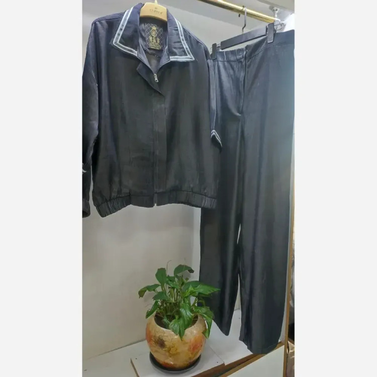ماکسی لمه وارداتی چاکدار با کمربند سایز بزرگ