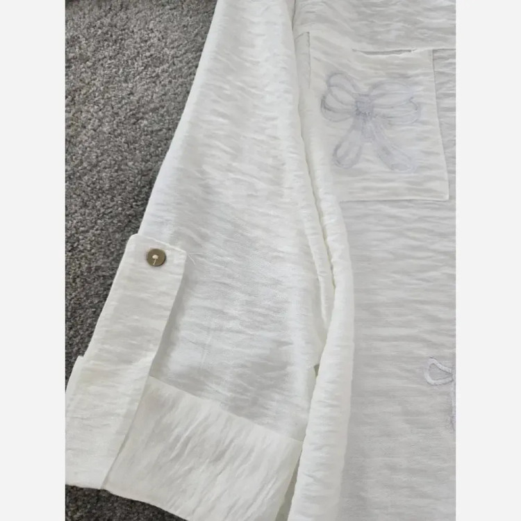 شومیز مانتویی گلدوزی شده کرسپو بارانا جیب دار