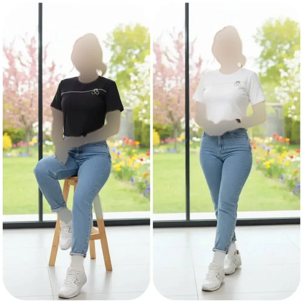 تیشرت سینه زیپ زنانه جنس فانریپ پنبه کبریتی فری سایز