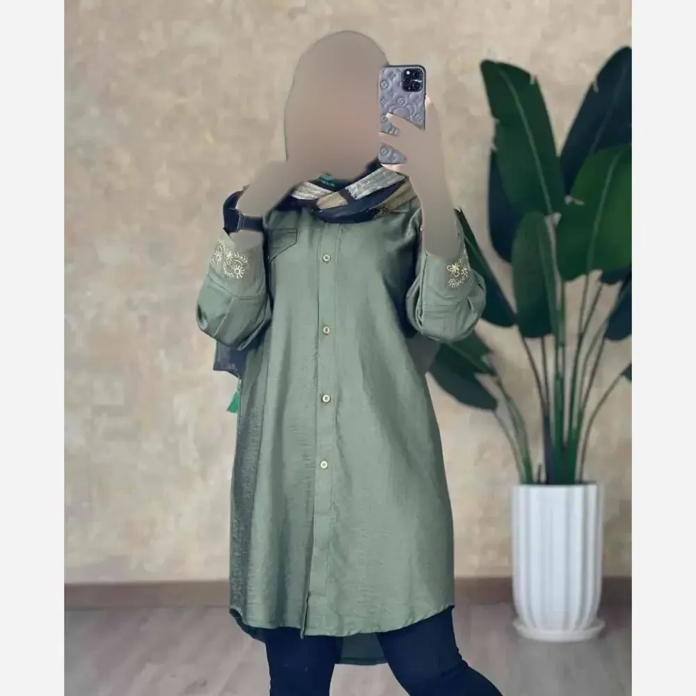 مانتو مچ گلدوزی سانیا جنس شانتون قد 90