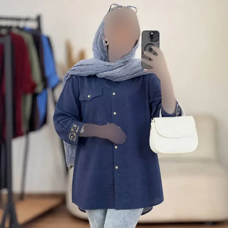 مانتو مچ گلدوزی سانیا جنس شانتون قد 90