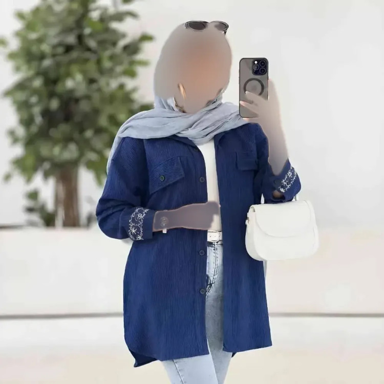مانتو مچ گلدوزی سانیا جنس شانتون قد 90