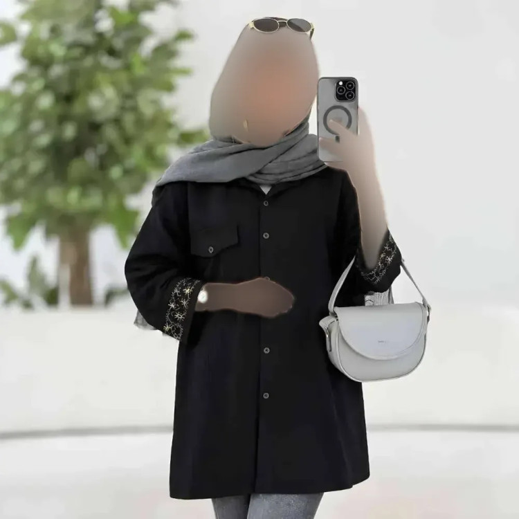 مانتو مچ گلدوزی سانیا جنس شانتون قد 90