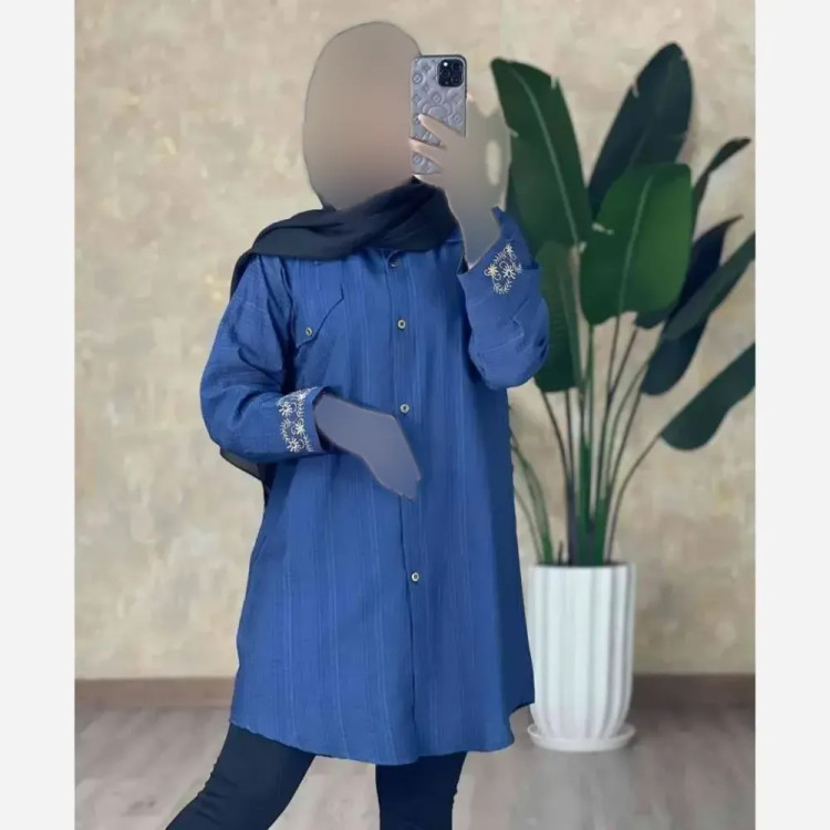 مانتو مچ گلدوزی سانیا جنس شانتون قد 90