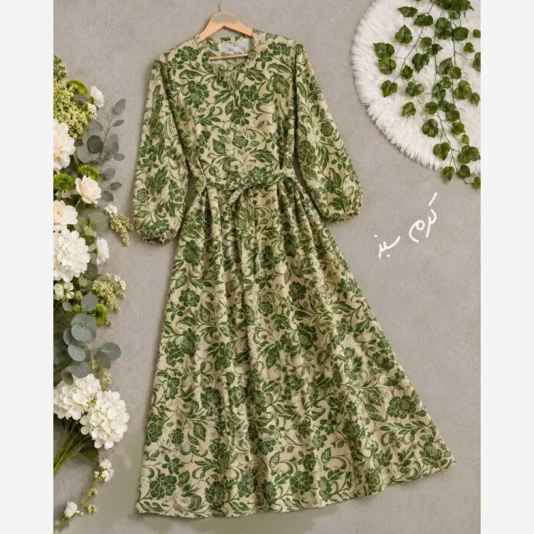 پیراهن ساحلی گلدار بوگاتی اعلاء فری سایز بنددار یقه قابل تنظیم بدون آبرفت و رنگدهی