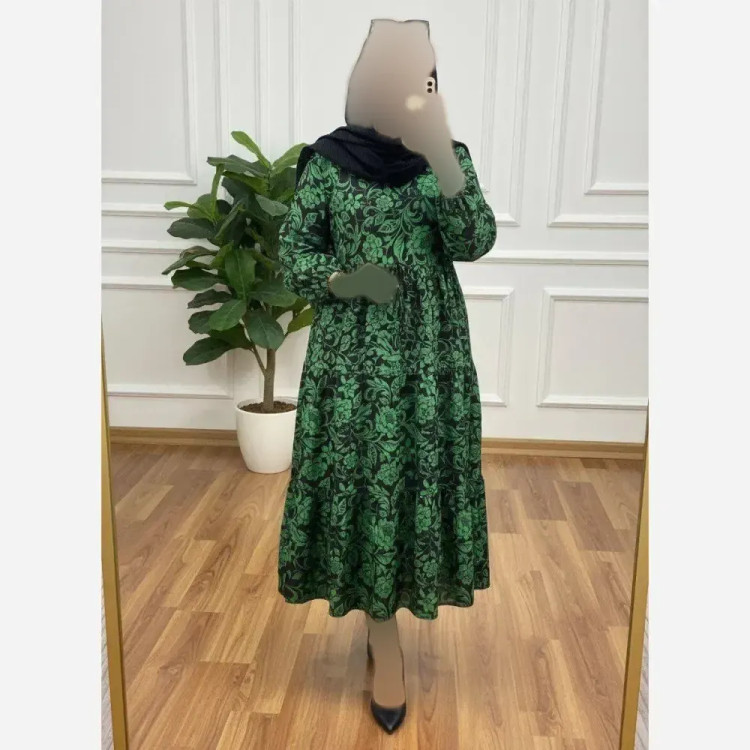 پیراهن ساحلی گلدار بوگاتی اعلاء فری سایز بنددار یقه قابل تنظیم بدون آبرفت و رنگدهی