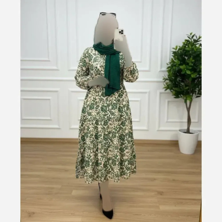 پیراهن ساحلی گلدار بوگاتی اعلاء فری سایز بنددار یقه قابل تنظیم بدون آبرفت و رنگدهی