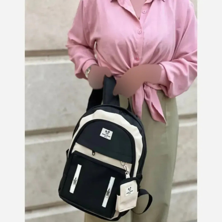 کوله پشتی زرین دیبا ضد آب سه زیپ مشکی