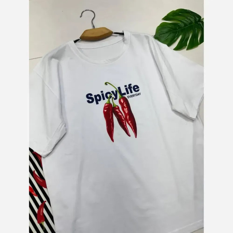 ست تیشرت نخ پنبه و شلوار بوگاتی مدل pepper رنگ مشکی و سفید سایز فری 38 تا 48