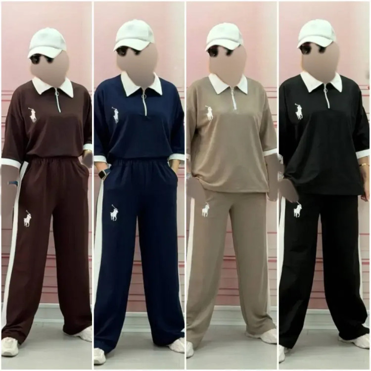 ست بلوز و شلوار زنانه اورجینال POLO جنس مازراتی درجه یک فری سایز 38 تا 48