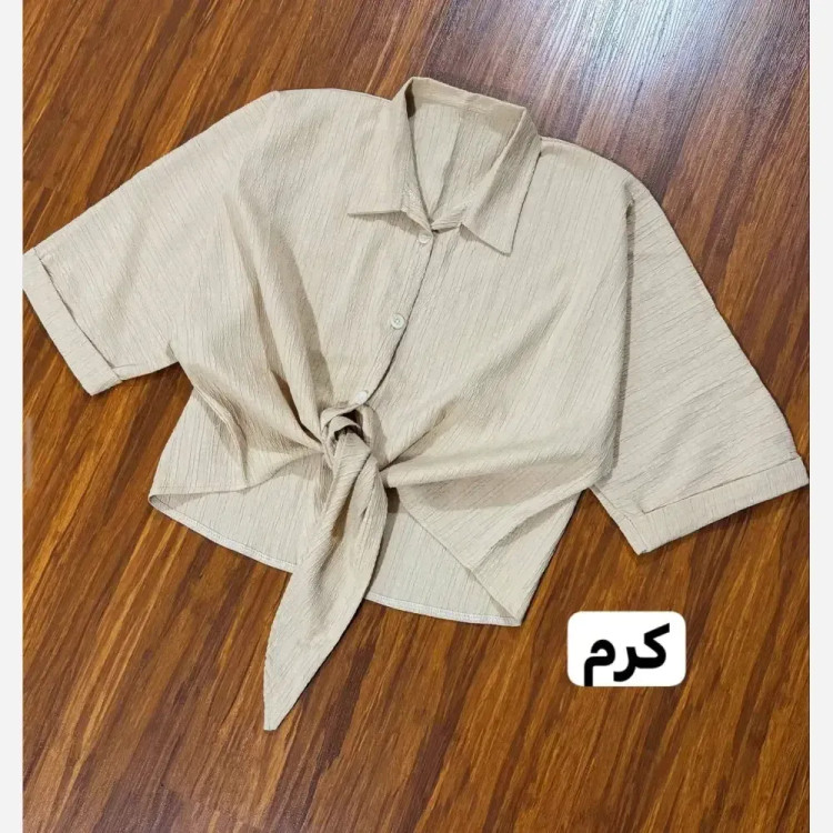 شومیز باکسی گره ای مراکشی راه راه فری سایز