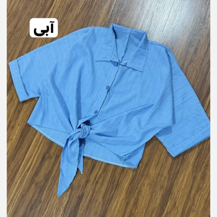 شومیز باکسی گره ای مراکشی راه راه فری سایز