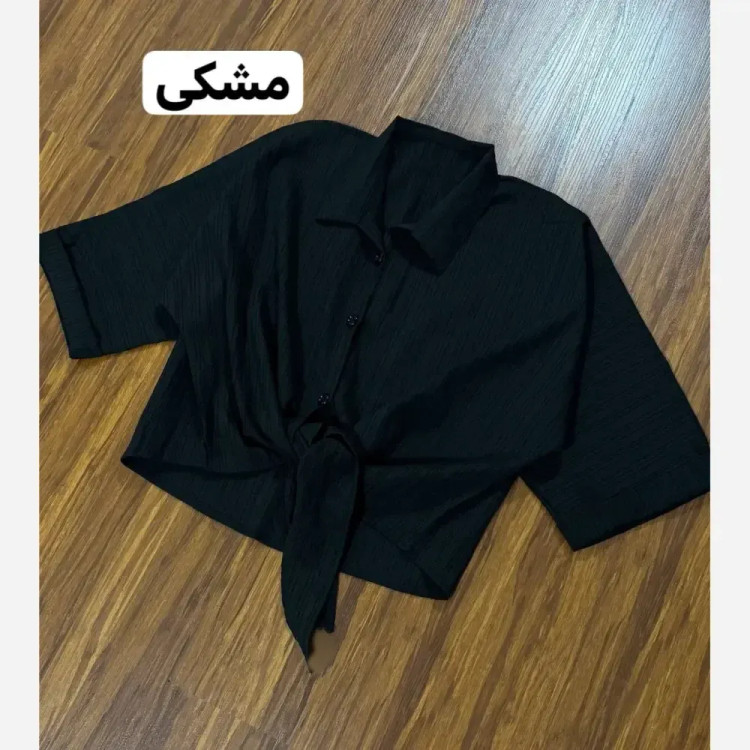 شومیز باکسی گره ای مراکشی راه راه فری سایز