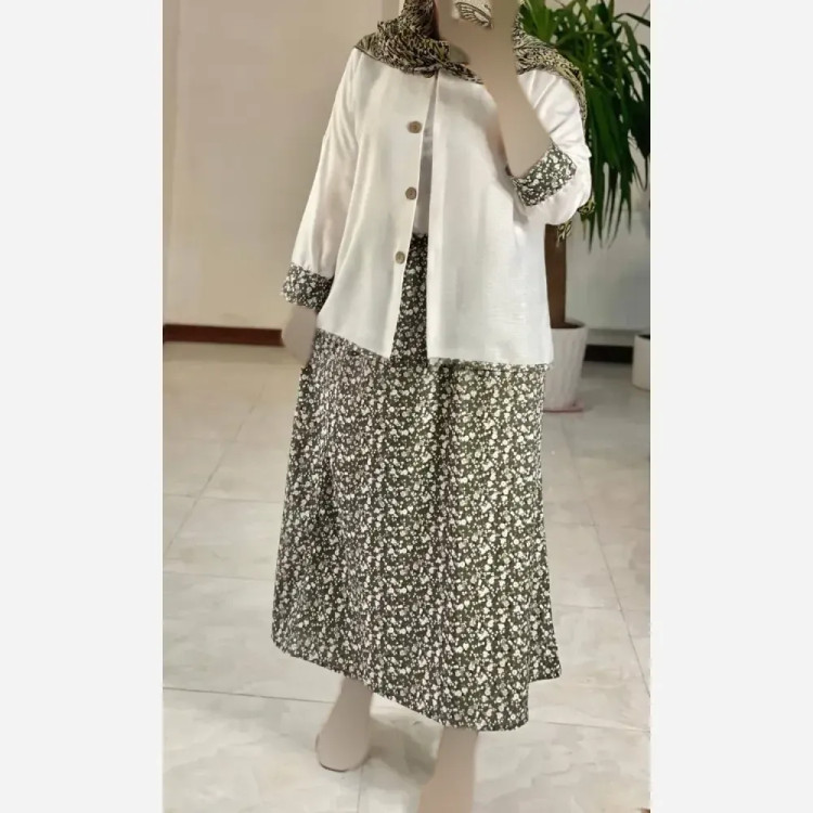 ست شومیز دامن گل گلی فری سایز زنانه مدل سوفیا زنبوری و کراش چاپی