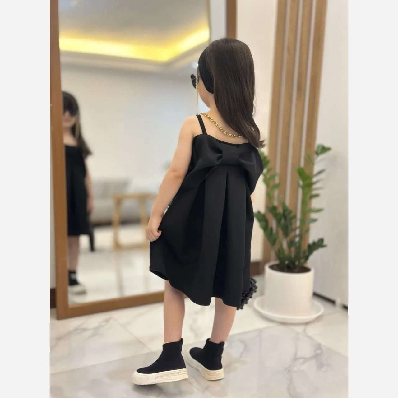 سارافون دخترانه مازراتی طرح پاپیون سایز 40 تا 60 مناسب 2 تا 11 سال
