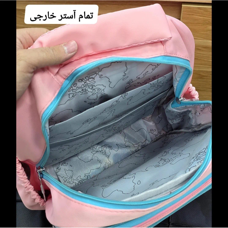 کوله پشتی دخترانه کرومی ضد آب مناسب کلاس اول تا چهارم طبی و جادار