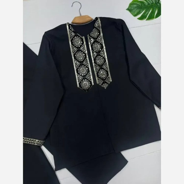 کت و شلوار زنانه مشکی جنس پرشین مکانیک سایز فری 38 تا 46